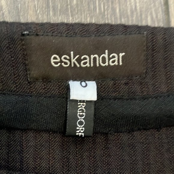 🆕ESKANDAR BERGDORF GOODMAN Size 0 Brown & Black Ribbed Coatigan - Picture 6 of 11